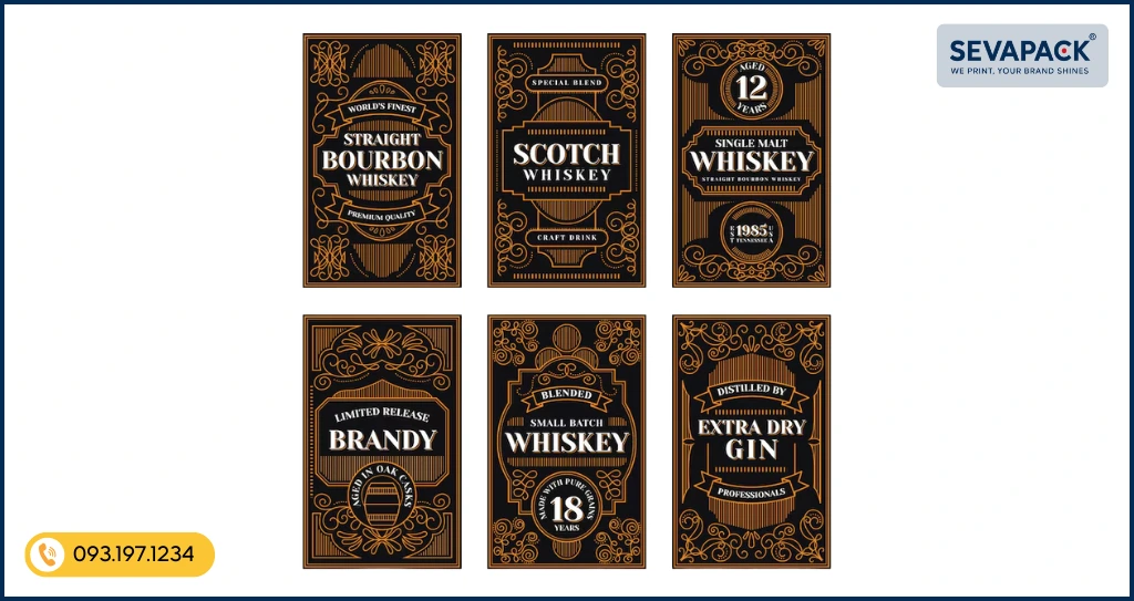 Mẫu tem nh&atilde;n rượu đẹp 05