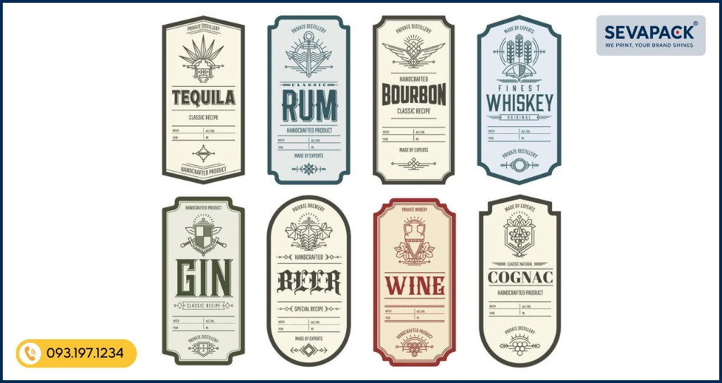 Mẫu tem nh&atilde;n rượu đẹp 02
