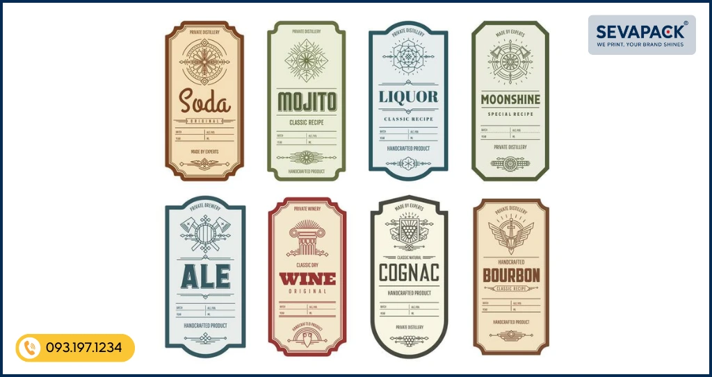 Mẫu tem nh&atilde;n rượu đẹp 03