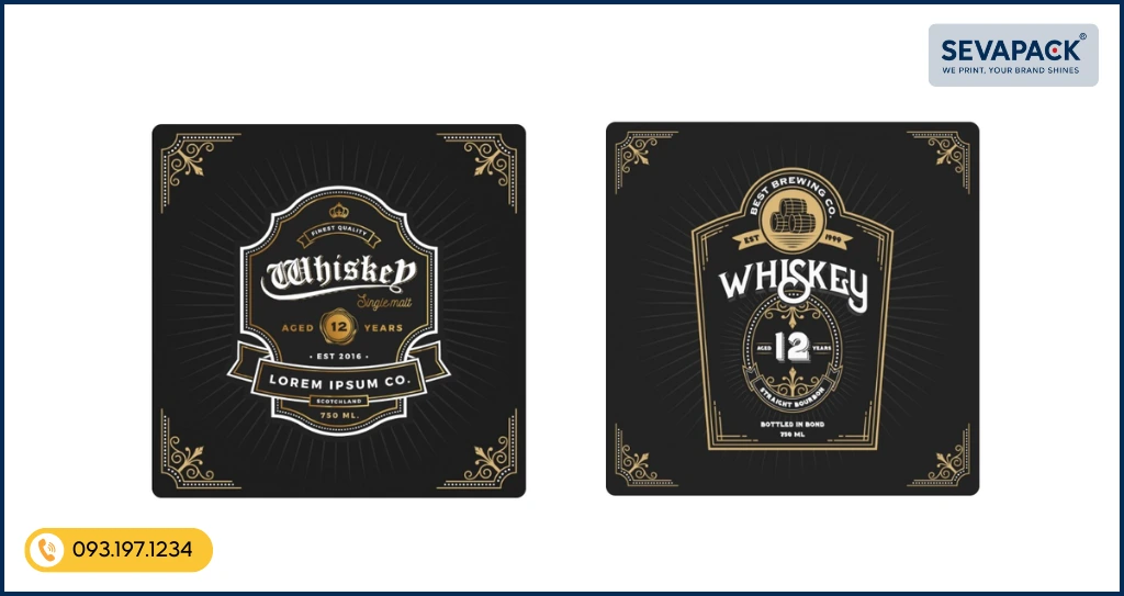 Mẫu tem nh&atilde;n rượu đẹp 06
