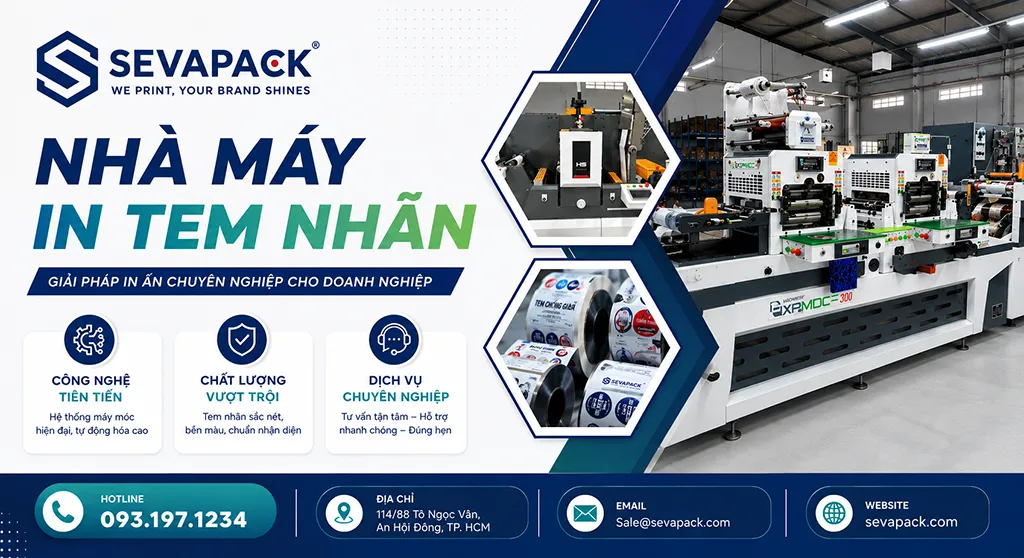 Nh&agrave; m&aacute;y in ấn tem nh&atilde;n chất lượng cao tại SevaPack
