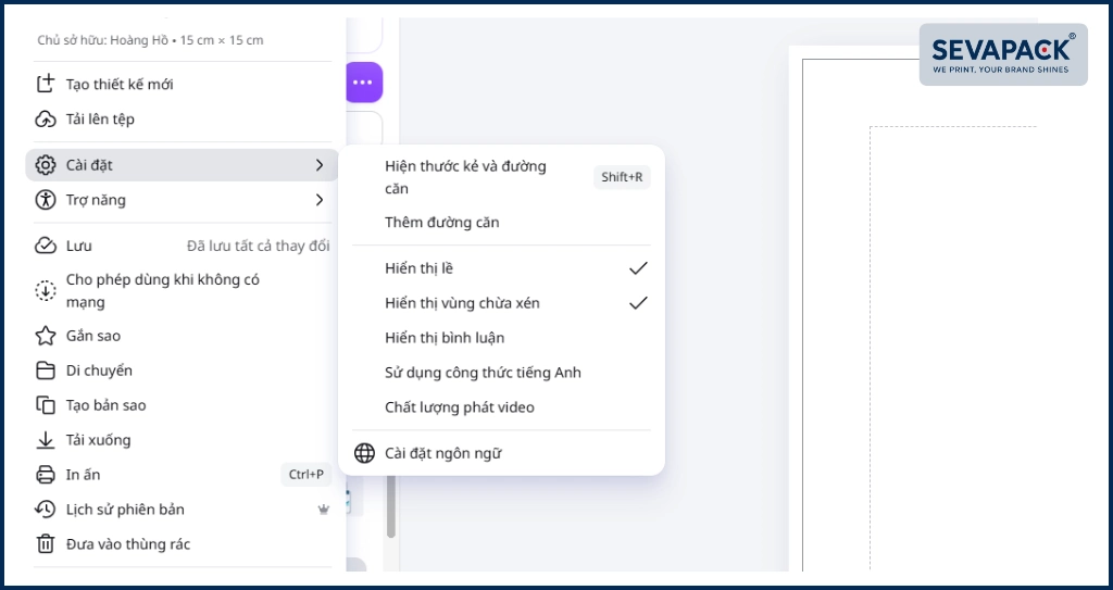 Căn chỉnh lề cho thiết kế