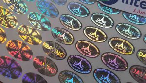 3D anti-counterfeit labels. Hologram anti-counterfeit labels (7 colors)